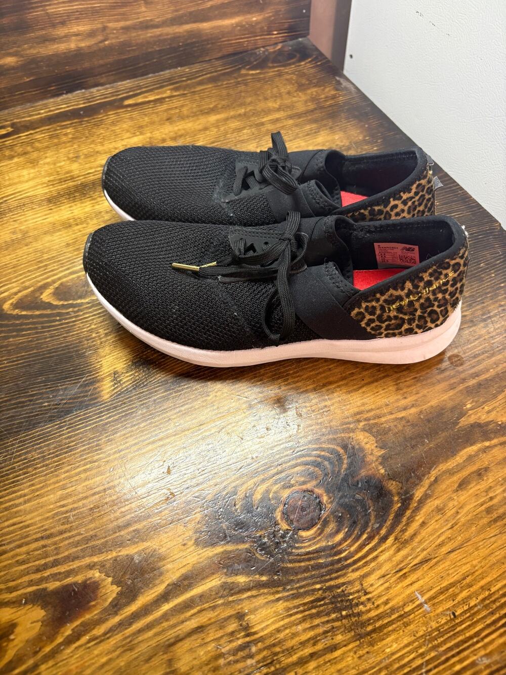 New Balance Black Leopard Sneakers Size 8.5